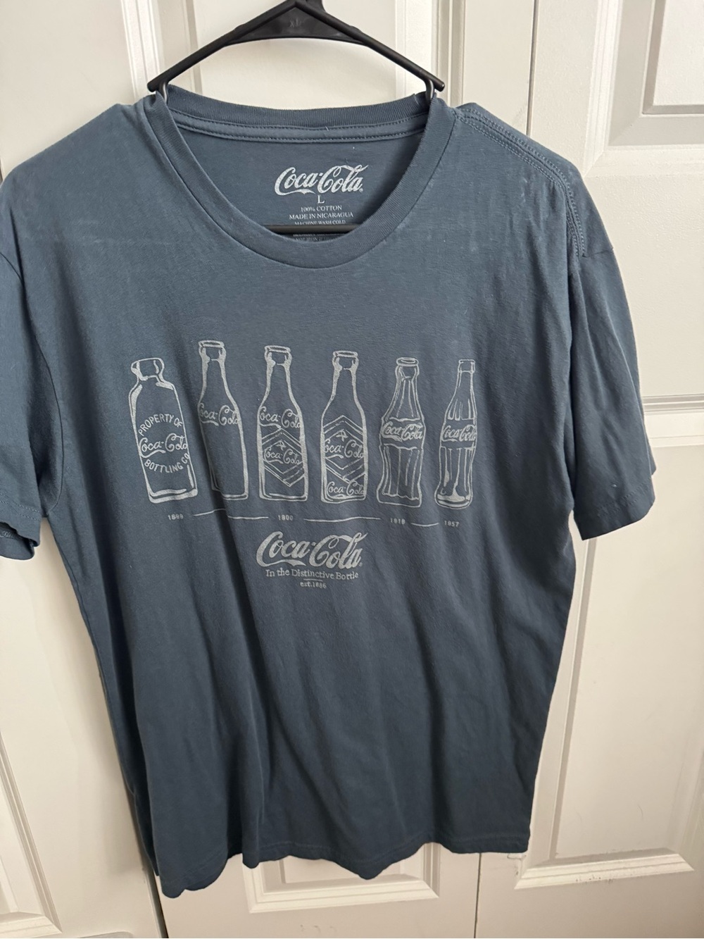 🌟5 for $20 or $6Coca Cola Men’s Vintage Bottle Graphic Tee - Slate Blue